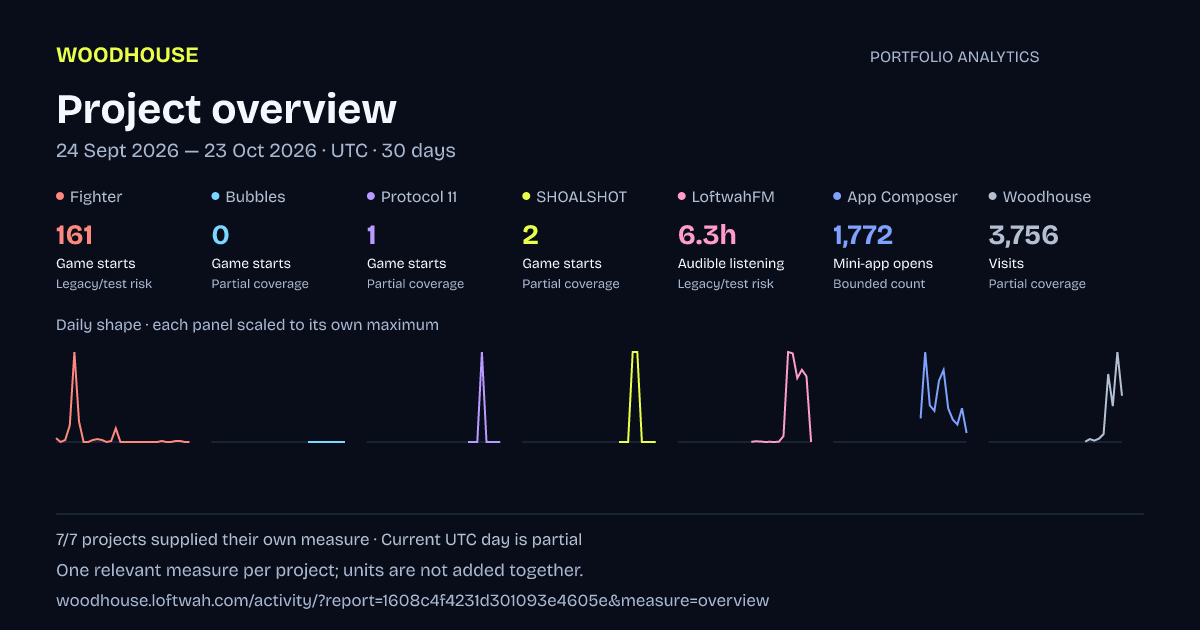 Portfolio analytics: dated mixed-measure project overview report