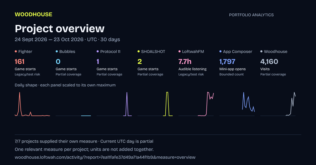 Portfolio analytics: dated mixed-measure project overview report