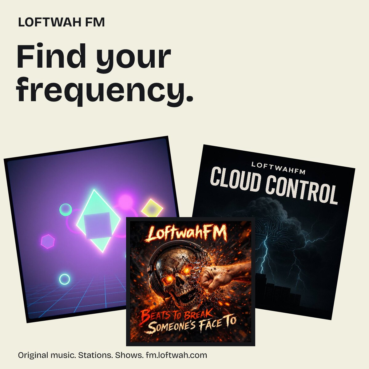 A record-shop arrangement of the published Cartridge Funk, Cloud Control and Beats to Break Someone's Face To covers, each complete.