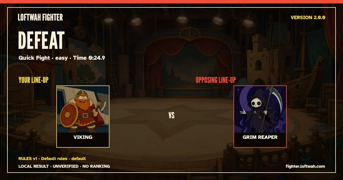 Finished-fight card