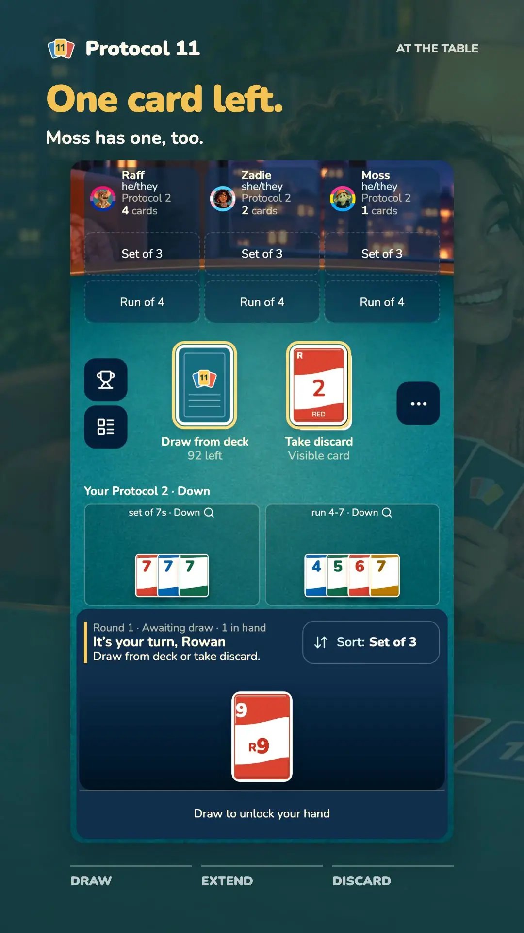 Protocol 11 Last card film showing a rules demonstration followed by an illustrated invitation
