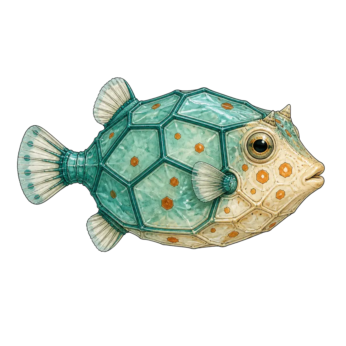 Glassreef boxfish · specimen art