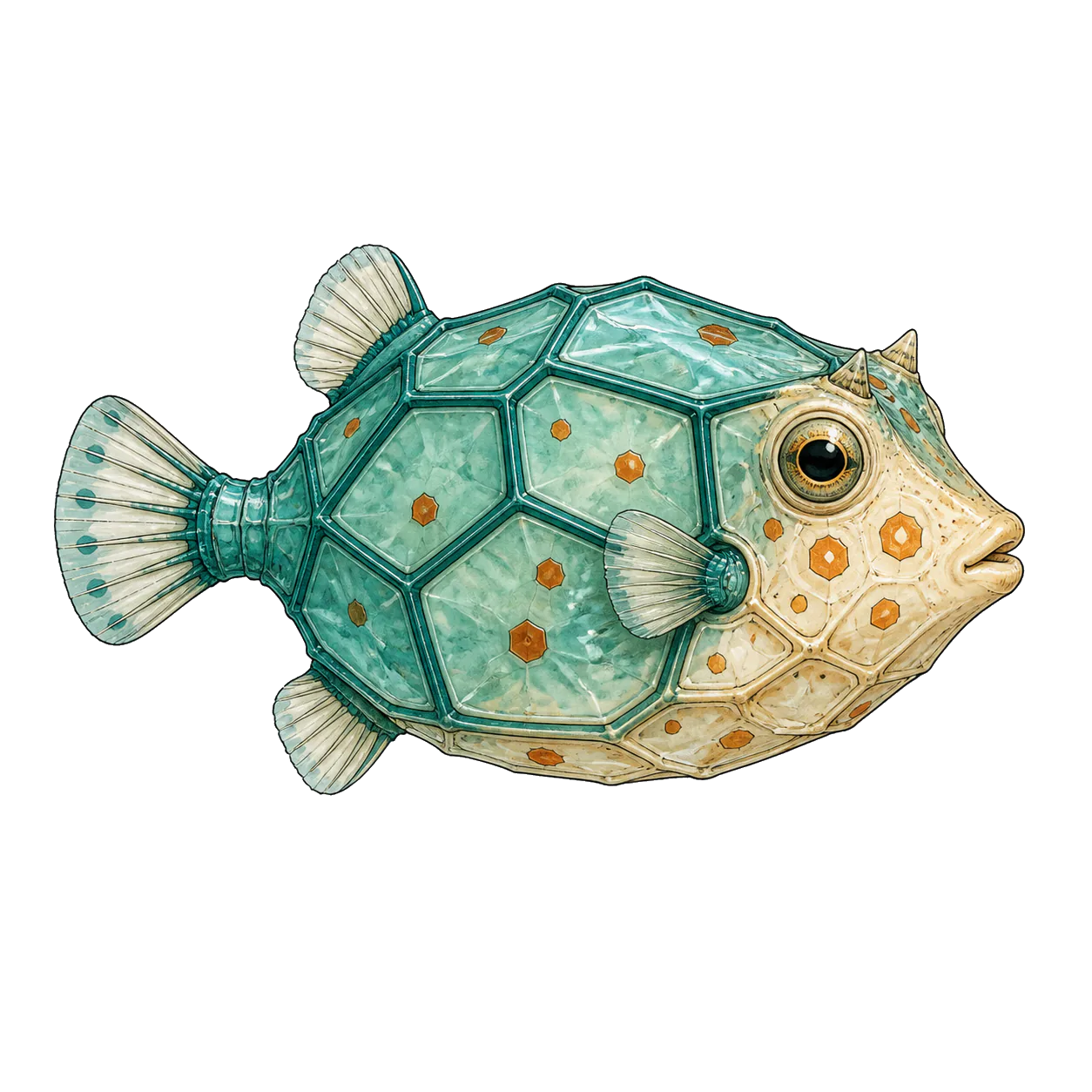 Glassreef boxfish · specimen art