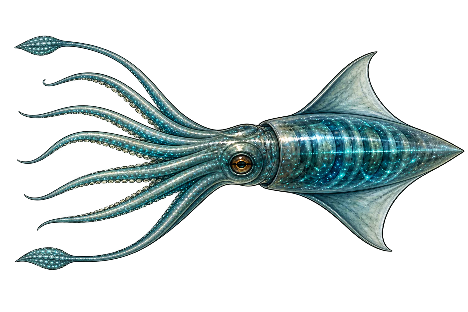 Stormglass squid · specimen art